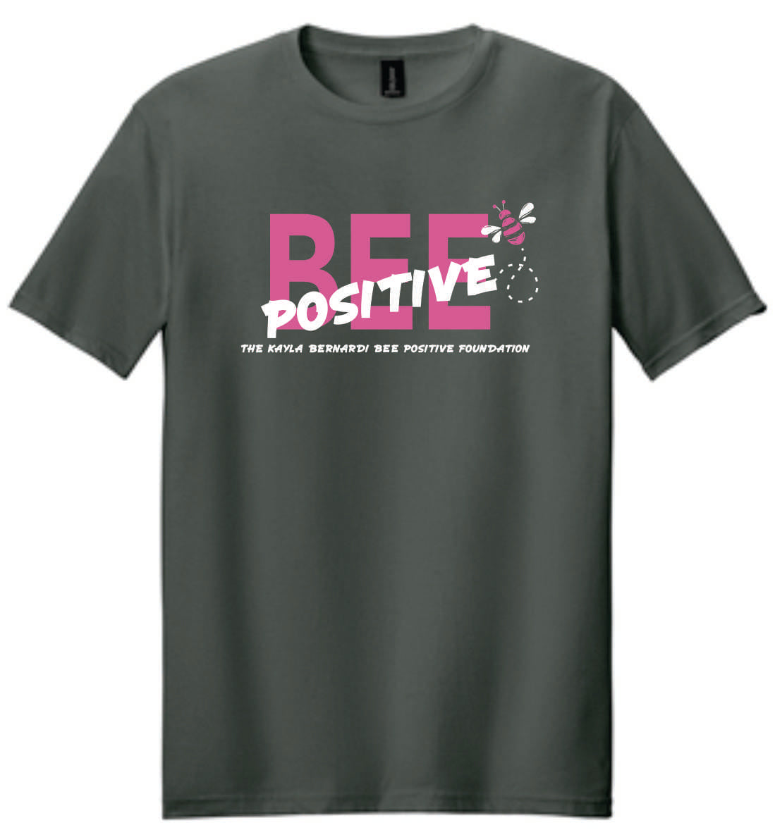 2024 Grey Short sleeve unisex bee positive block letters