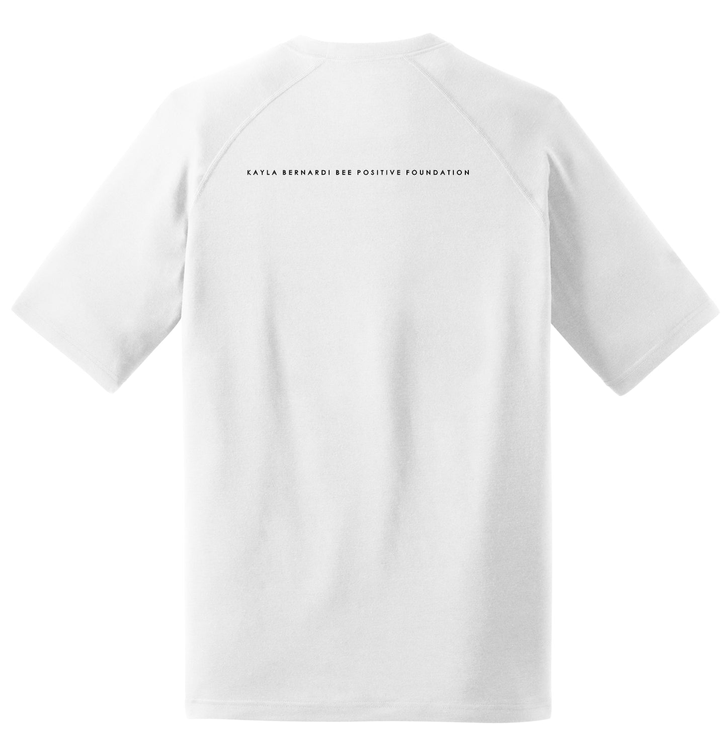 Unisex white short sleeve with black bee positive simple logo