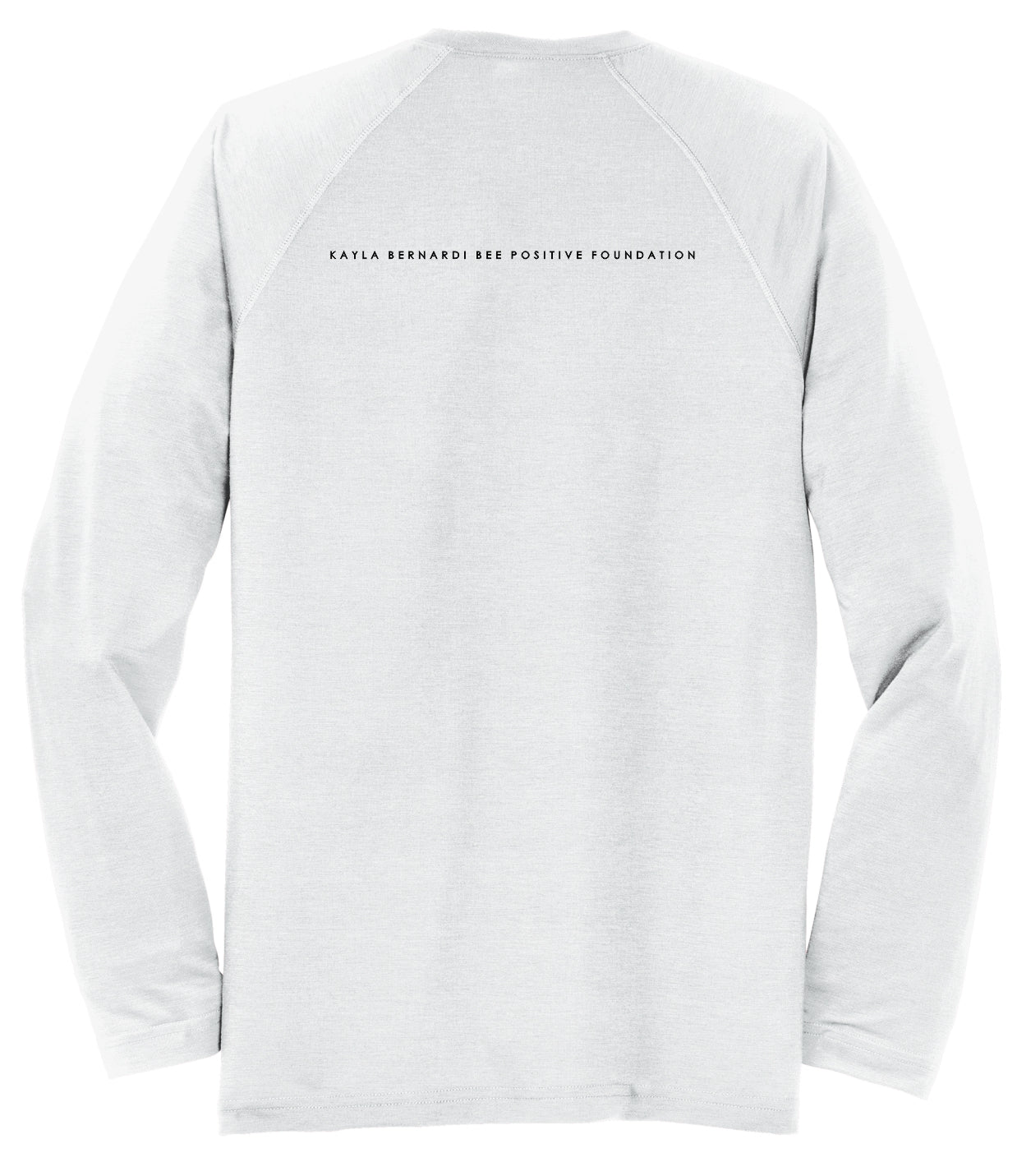 Unisex white long sleeve with black log