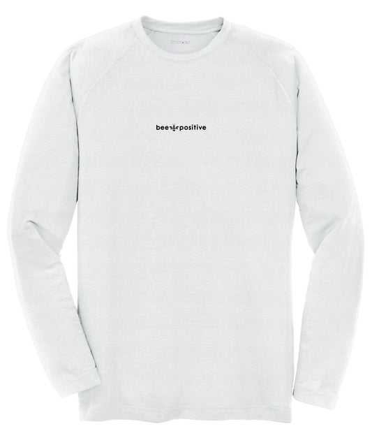 Unisex white long sleeve with black log