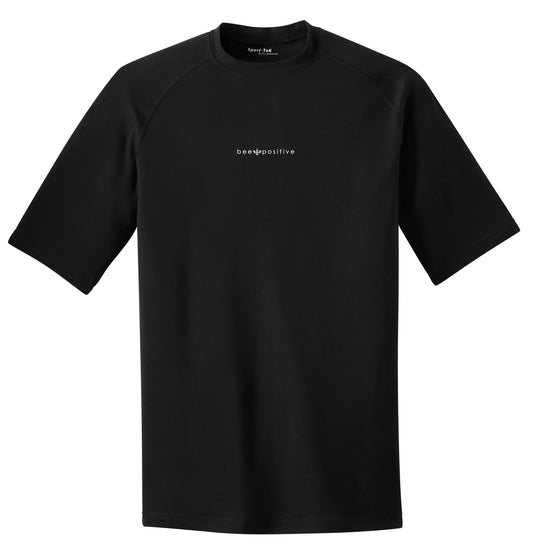 Unisex black short sleeve with white logo