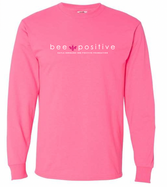 Unisex long sleeve pink t-shirt with pink bee 2024